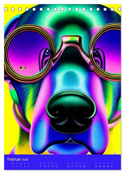 Produktbild: Crazy Neon - Das Farbspektakel (Tischkalender 2026 DIN A5 hoch), CALVENDO Monatskalender