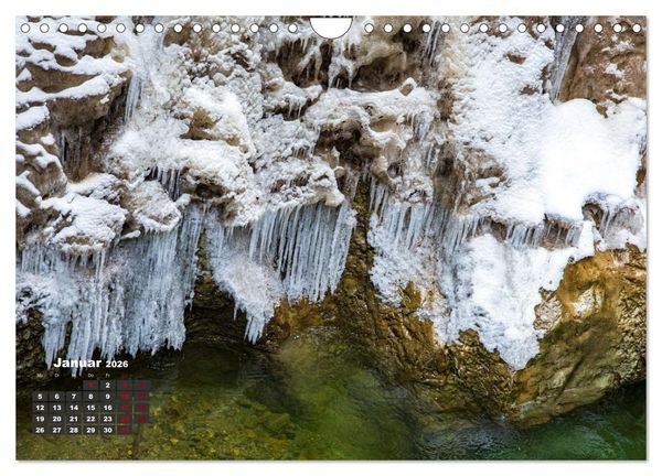 Produktbild: Winterzauber in der Breitachklamm bei Oberstdorf (Wandkalender 2026 DIN A4 quer), CALVENDO Monatskalender