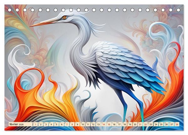 Produktbild: Les fractales animales (Calendrier de bureau 2026 DIN A5 vertical), CALVENDO calendrier mensuel