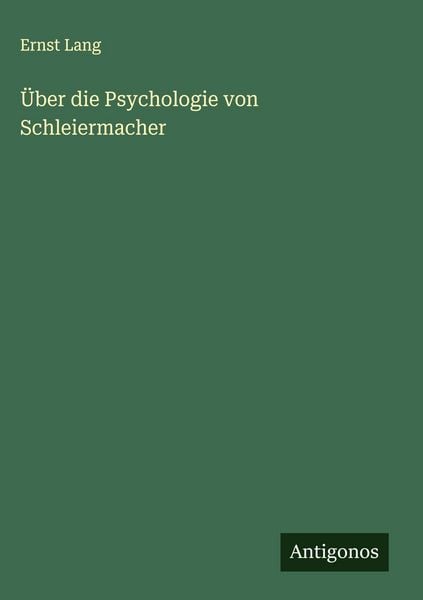 Produktbild: &Uuml;ber die Psychologie von Schleiermacher