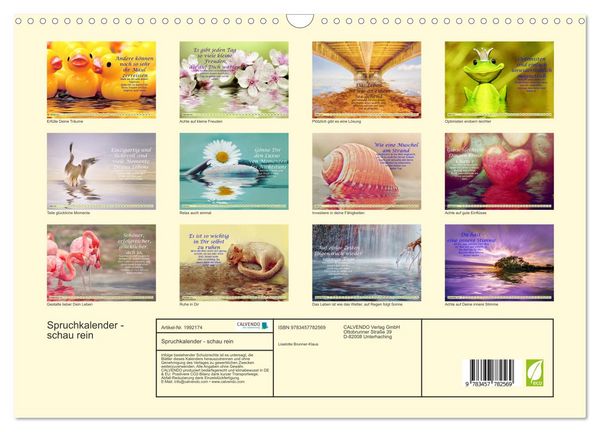Produktbild: Spruchkalender - schau rein (Wandkalender 2026 DIN A3 quer), CALVENDO Monatskalender