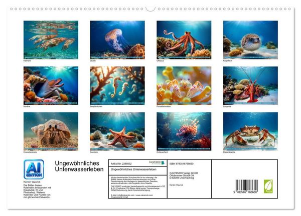 Produktbild: Ungew&ouml;hnliches Unterwasserleben (hochwertiger Premium Wandkalender 2027 DIN A2 quer), Kunstdruck in Hochglanz