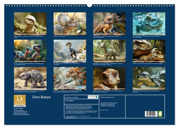 Produktbild: Dino-Babys (Wandkalender 2026 DIN A2 quer), CALVENDO Monatskalender