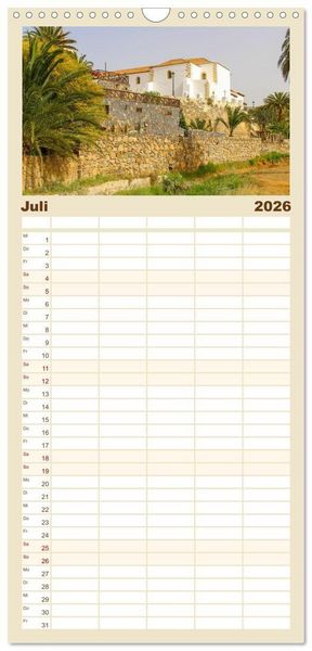 Produktbild: Familienplaner 2026 - Fuerteventura &ndash; Von Str&auml;nden und Bergen mit 5 Spalten (Wandkalender, 21 x 45 cm) CALVENDO