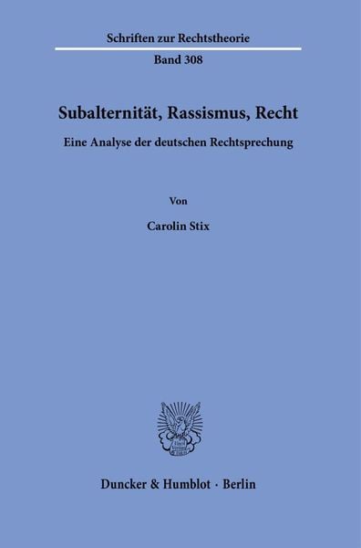 Produktbild: Subalternit&auml;t, Rassismus, Recht.