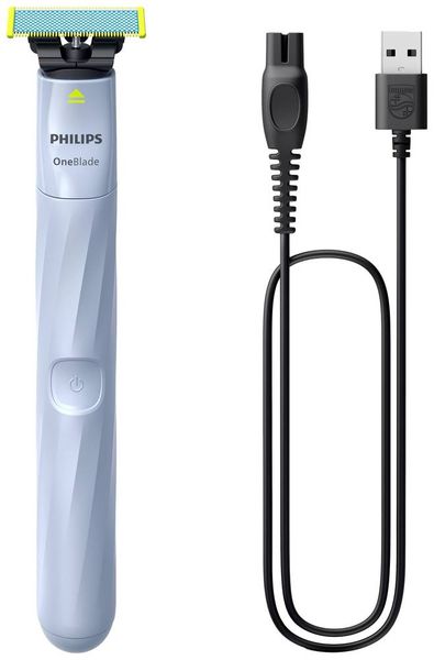 Philips Bodycare OneBlade 1st Shave QP1324/20 Nassrasierer Himmelblau