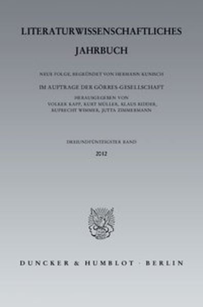 Literaturwissenschaftliches Jahrbuch., Taschenbuch von , Duncker & Humblot, 978-3-428-13838-8