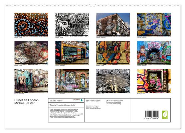 Produktbild: Street art London Michael Jaster (hochwertiger Premium Wandkalender 2026 DIN A2 quer), Kunstdruck in Hochglanz