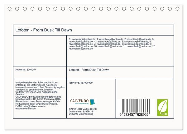 Produktbild: Lofoten - From Dusk Till Dawn (Tischkalender 2026 DIN A5 quer), CALVENDO Monatskalender