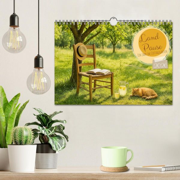 Produktbild: Land Pause - Ein Jahr im Cottagegarten (Wandkalender 2026 DIN A4 quer), CALVENDO Monatskalender