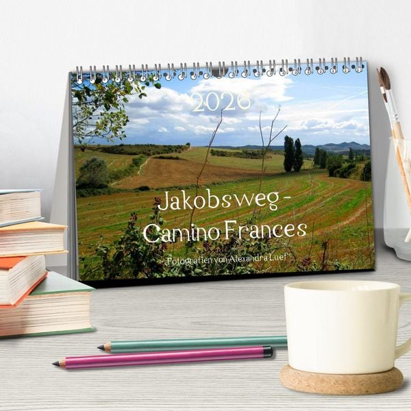 Produktbild: Jakobsweg - Camino Frances (Tischkalender 2026 DIN A5 quer), CALVENDO Monatskalender