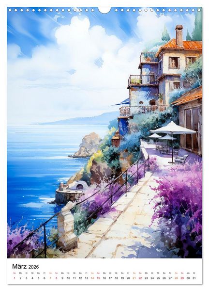 Produktbild: Italienische Riviera - wundersch&ouml;ne K&uuml;ste (Wandkalender 2026 DIN A3 hoch), CALVENDO Monatskalender