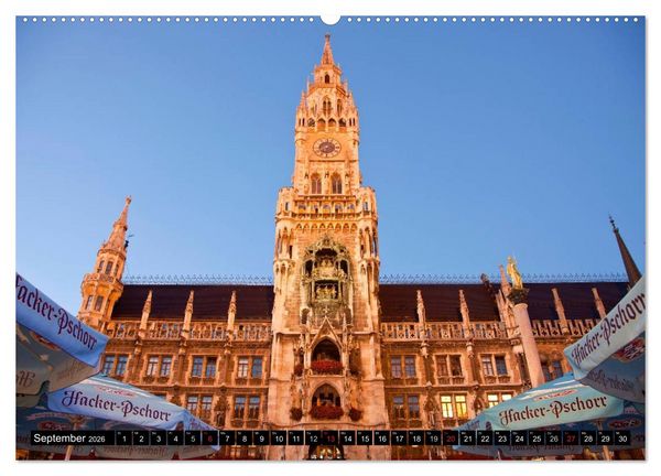 Produktbild: Landeshauptstadt M&uuml;nchen (hochwertiger Premium Wandkalender 2026 DIN A2 quer), Kunstdruck in Hochglanz