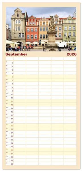 Produktbild: Familienplaner 2026 - Posen - Traumhaftes Reiseziel in Polen mit 5 Spalten (Wandkalender, 21 x 45 cm) CALVENDO