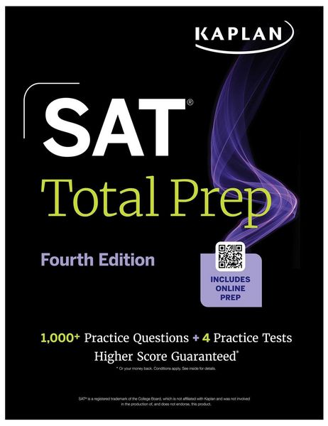 Produktbild: SAT Total Prep, Fourth Edition (2026-2027): Includes 4 Full Length Practice Tests, 1,100+ Practice Questions + 1 Year Access to Online Quizzes and Video Lessons and Tutorials (Kaplan Test Prep)