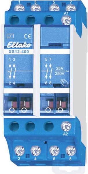 Produktbild: Eltako Stromsto&szlig;-Schalter Hutschiene XS12-400-230V 4 Schlie&szlig;er 230V 15A 3600W 1St.