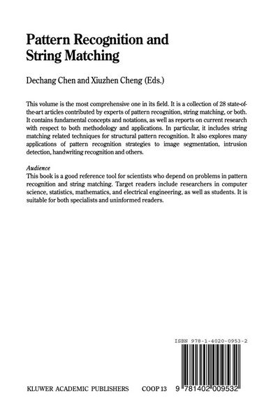 Produktbild: Pattern Recognition and String Matching