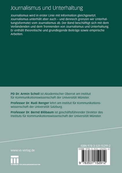Produktbild: Journalismus und Unterhaltung