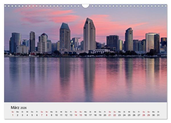 Produktbild: Kalifornien - K&uuml;sten und W&uuml;sten, St&auml;dte und Berge (Wandkalender 2026 DIN A3 quer), CALVENDO Monatskalender