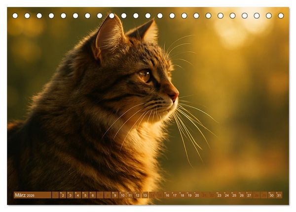 Produktbild: Katzenblicke &ndash; Eleganz und Anmut (Tischkalender 2026 DIN A5 quer), CALVENDO Monatskalender