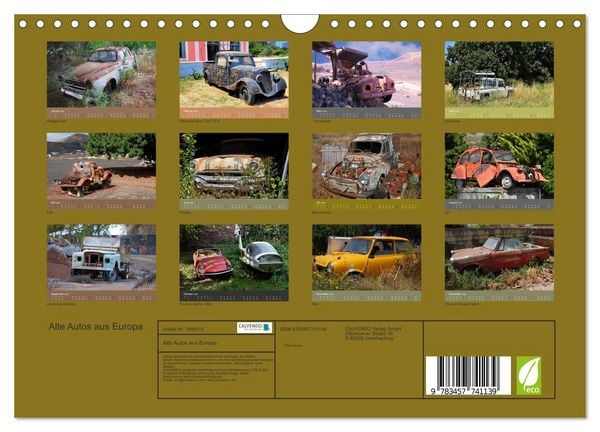 Produktbild: Alte Autos aus Europa (Wandkalender 2026 DIN A4 quer), CALVENDO Monatskalender
