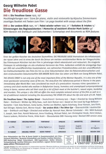 Produktbild: Die freudlose Gasse - Edition Filmmuseum [2 DVDs]