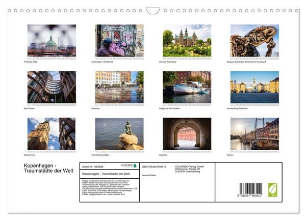 Produktbild: Kopenhagen - Traumst&auml;dte der Welt (Wandkalender 2026 DIN A3 quer), CALVENDO Monatskalender