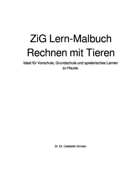 Produktbild: ZiG Lern-Malbuch &ndash; Rechnen mit Tieren