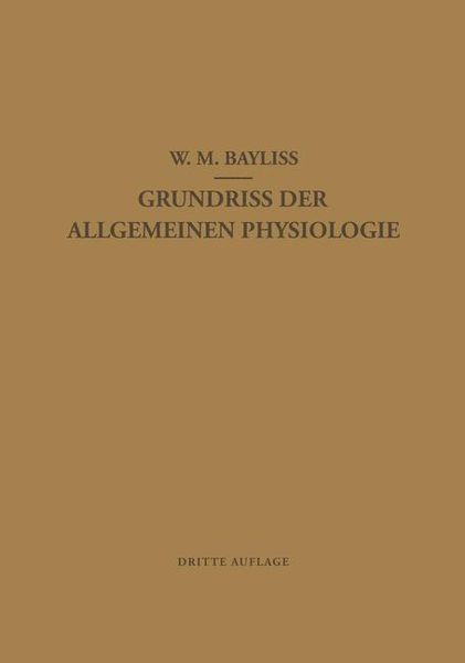 Produktbild: Grundriss der Allgemeinen Physiologie