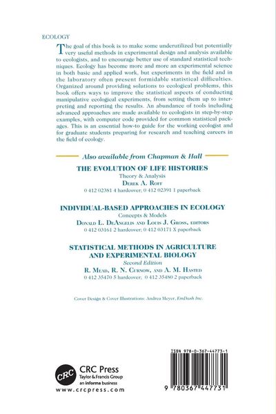 Produktbild: Design and Analysis of Ecological Experiments