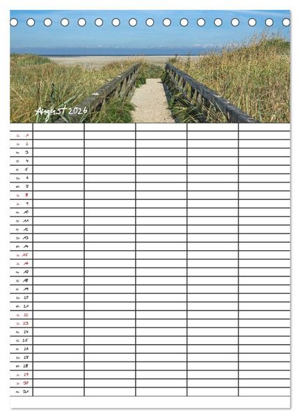 Produktbild: St. Peter Ording Familienplaner (Tischkalender 2026 DIN A5 hoch), CALVENDO Monatskalender