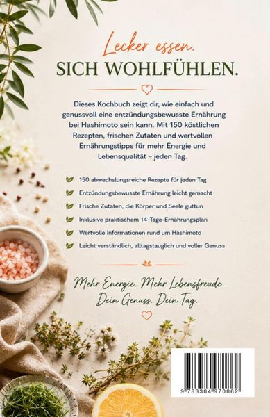 Produktbild: VOLLER ENERGIE GENIESSEN - Das Hashimoto-Kochbuch