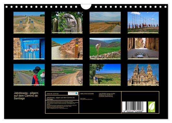 Produktbild: Jakobsweg - pilgern auf dem Camino de Santiago (Wandkalender 2026 DIN A4 quer), CALVENDO Monatskalender