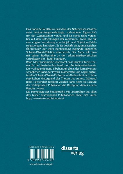 Produktbild: Erkenntnistheoretische Grundlagen der klassischen Physik: Band II: Vertiefung der philosophischen Reflexion