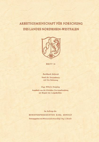 Produktbild: Stand der Enzymchemie und ihre Bedeutung. Ausschnitt aus der klinischen Carcinomforschung am Beispiel des Lungenkrebses