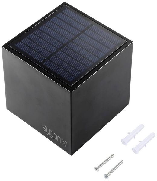 Produktbild: Sygonix SY-5499356 Solar-Au&szlig;enwandleuchte SMD LED 0.9W Schwarz