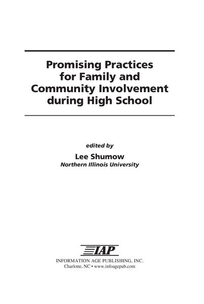Produktbild: Promising Practices for Family and Community Involvement during High School