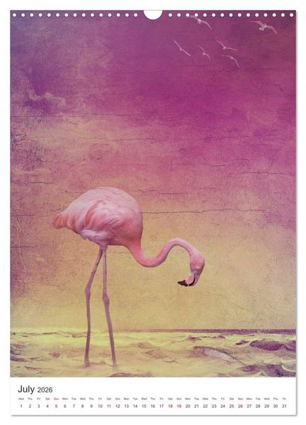 Produktbild: Flamingo and the sea (Wall Calendar 2026 DIN A3 portrait), CALVENDO 12 Month Wall Calendar