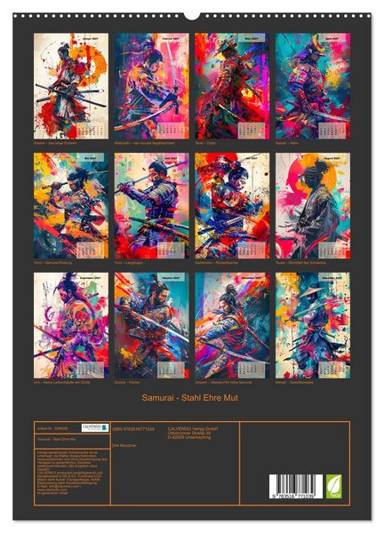Produktbild: Samurai - Stahl Ehre Mut (hochwertiger Premium Wandkalender 2027 DIN A2 hoch), Kunstdruck in Hochglanz