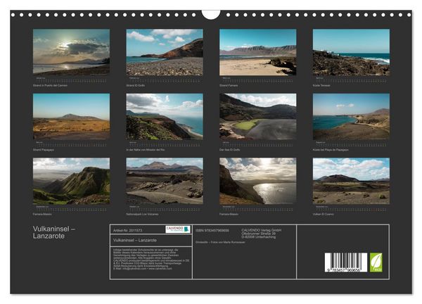Produktbild: Vulkaninsel &ndash; Lanzarote (Wandkalender 2026 DIN A3 quer), CALVENDO Monatskalender