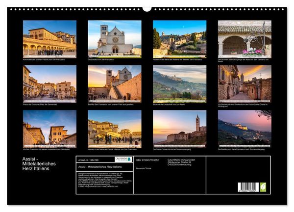 Produktbild: Assisi - Mittelalterliches Herz Italiens (Wandkalender 2026 DIN A2 quer), CALVENDO Monatskalender