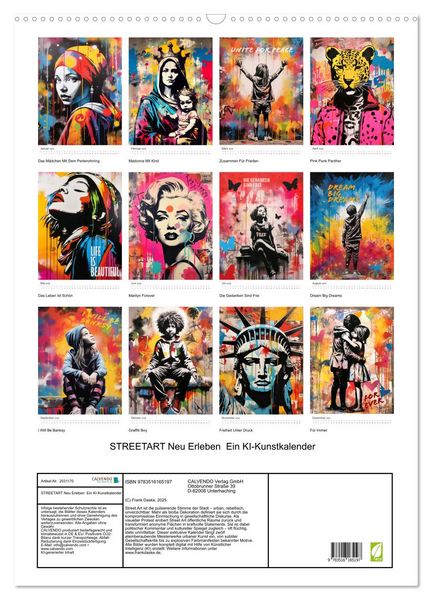 Produktbild: STREETART Neu Erleben Ein KI-Kunstkalender (Wandkalender 2026 DIN A2 hoch), CALVENDO Monatskalender