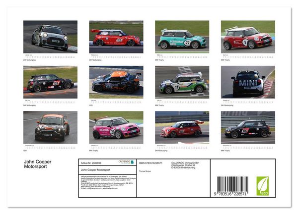 Produktbild: John Cooper Motorsport (Wandkalender 2026 DIN A4 quer), CALVENDO Monatskalender