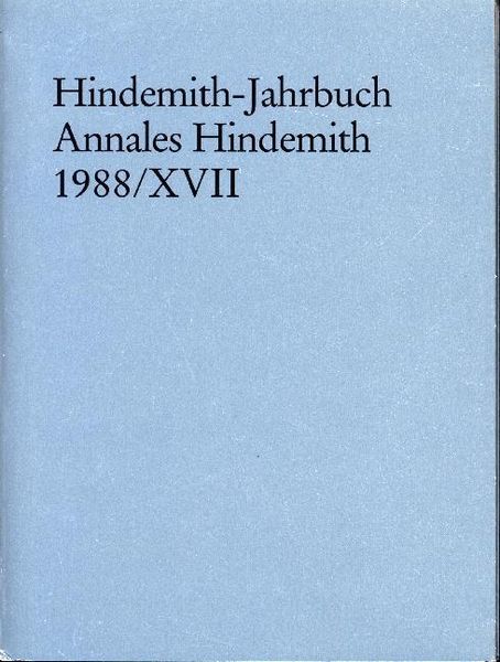 Produktbild: Hindemith-Jahrbuch