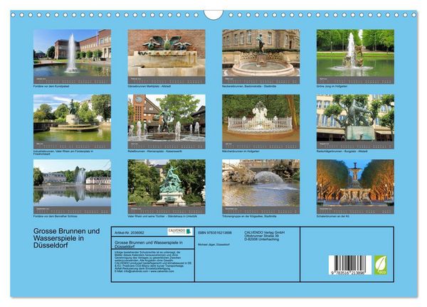 Produktbild: Grosse Brunnen und Wasserspiele in D&uuml;sseldorf (Wandkalender 2026 DIN A3 quer), CALVENDO Monatskalender