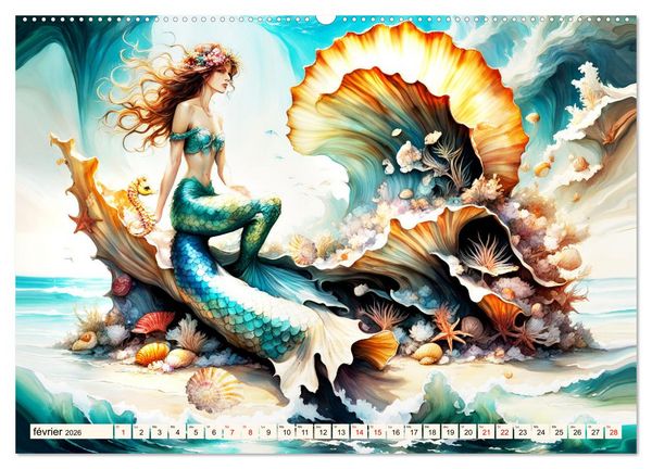 Produktbild: La muse de Pos&eacute;idon (Calendrier mural 2026 DIN A2 vertical) calendrier de bureau