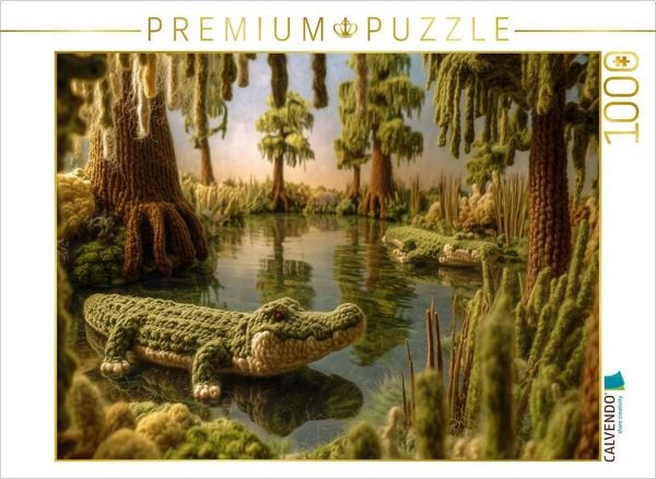 CALVENDO Puzzle Subtropischer Sumpf mit Krokodilen | 1000 Teile Lege-Größe 64 × 48 cm Foto-Puzzle für glückliche Stunden