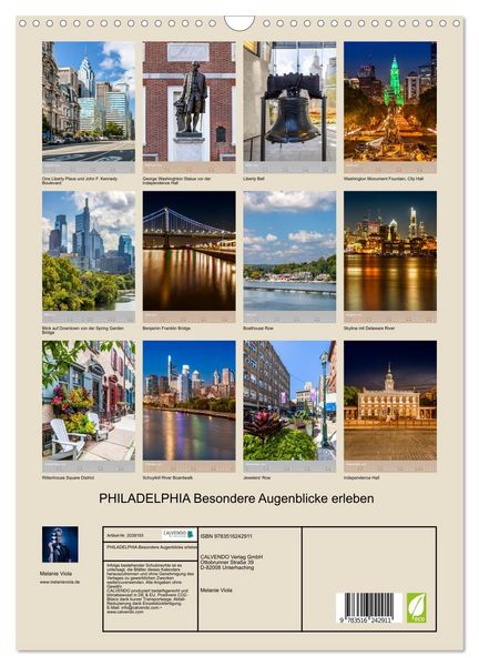 Produktbild: PHILADELPHIA Besondere Augenblicke erleben (Wandkalender 2026 DIN A3 hoch), CALVENDO Monatskalender
