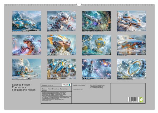 Produktbild: Science-Fiction Erlebnisse - Fantastische Welten (Wandkalender 2026 DIN A2 quer), CALVENDO Monatskalender