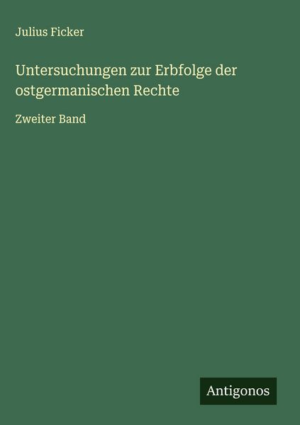 Produktbild: Untersuchungen zur Erbfolge der ostgermanischen Rechte